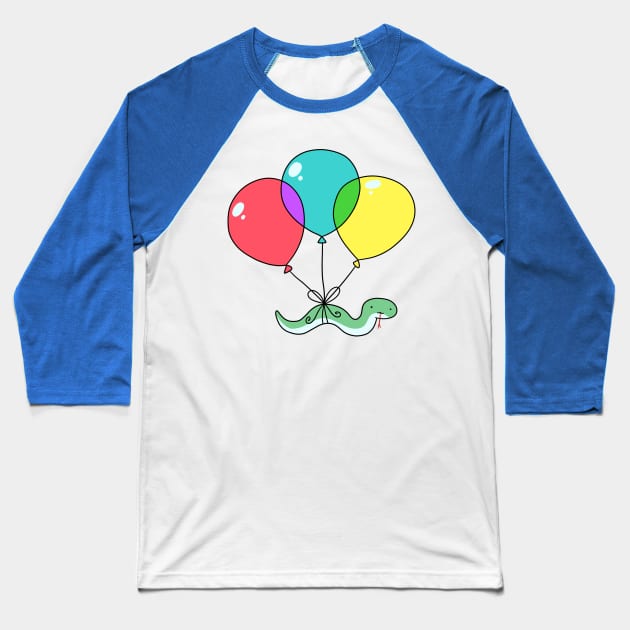 Balloon Snake Baseball T-Shirt by saradaboru